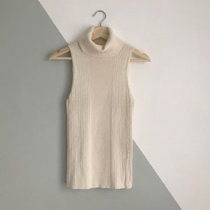 ⋒ Nordstrom Wild People Ivory Knit Turtleneck Tank